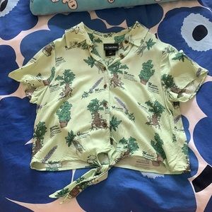 Box lunch Harry Potter Herbology button up crop shirt
